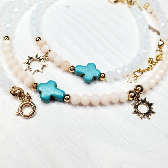 Czech Crystal necklace and bracelet set - Picture 4 of 6